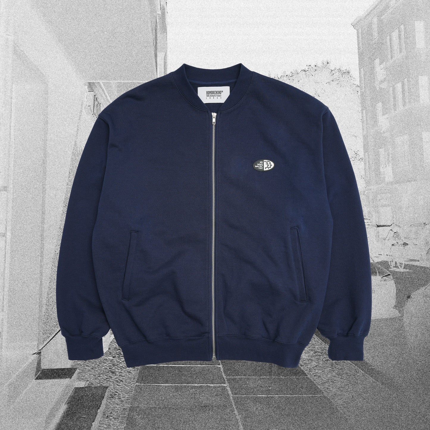 ZIP UP CREW NECK (RUBBER LOGO)