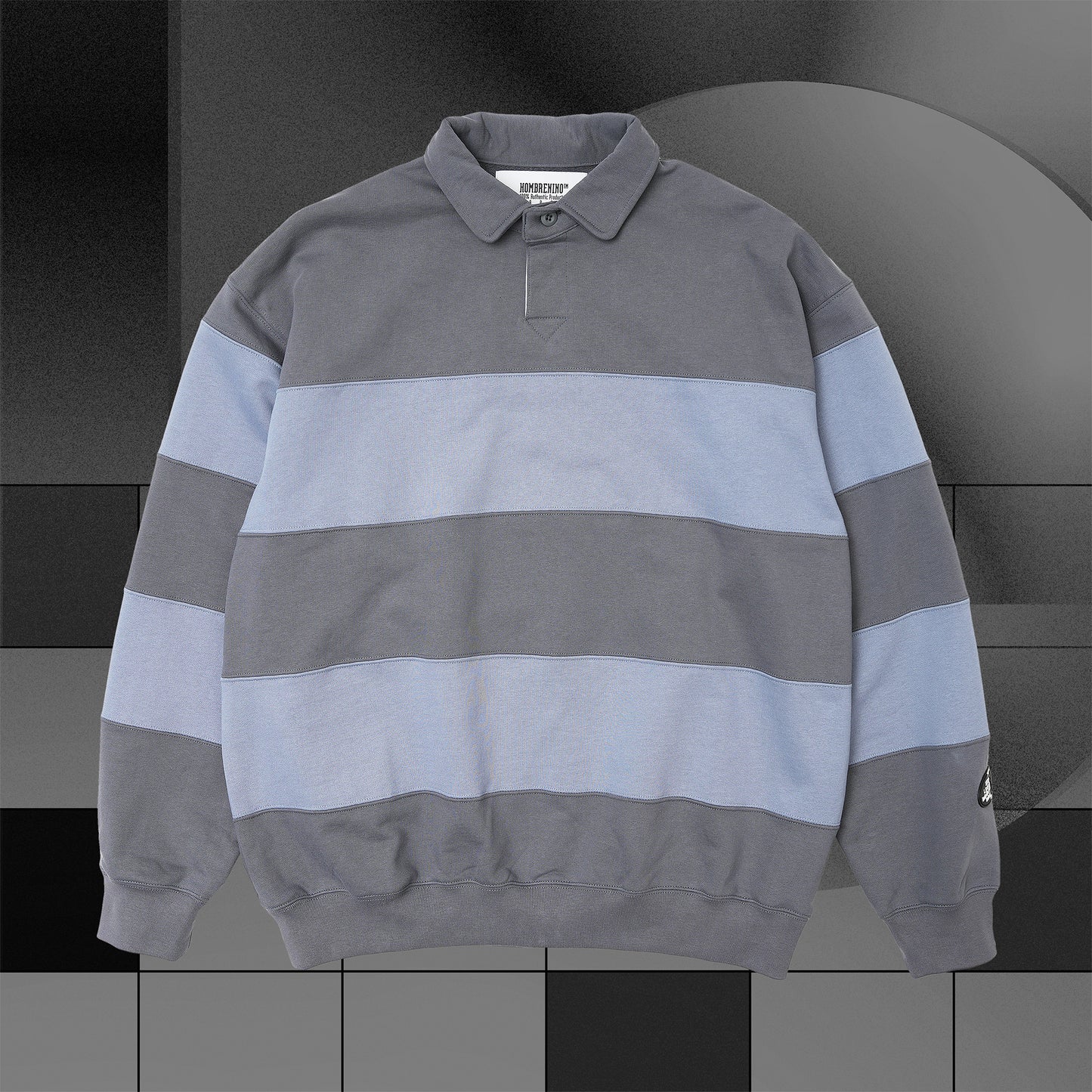 ROUND COLLAR STRIPE SWEAT SHIRT