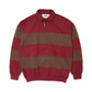 ROUND COLLAR STRIPE SWEAT SHIRT