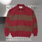ROUND COLLAR STRIPE SWEAT SHIRT