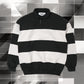 ROUND COLLAR STRIPE SWEAT SHIRT