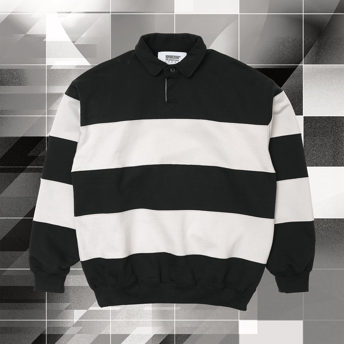 ROUND COLLAR STRIPE SWEAT SHIRT